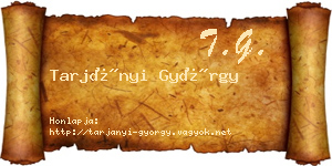 Tarjányi György névjegykártya